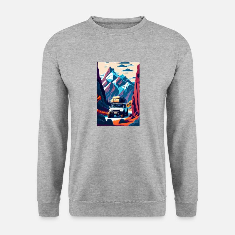 Offroad-Tal - Unisex Pullover - Weißgrau meliert