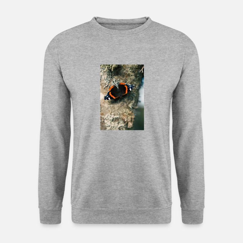 Schmetterling - Unisex Pullover - Weißgrau meliert