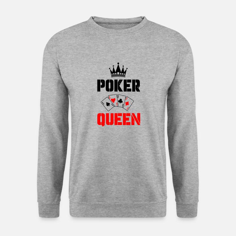 poker queen - Unisex Pullover - Weißgrau meliert