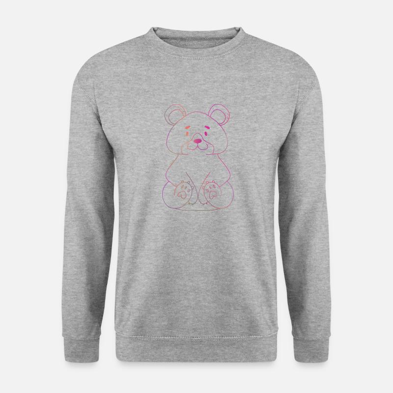 Bär - Unisex Pullover - Weißgrau meliert