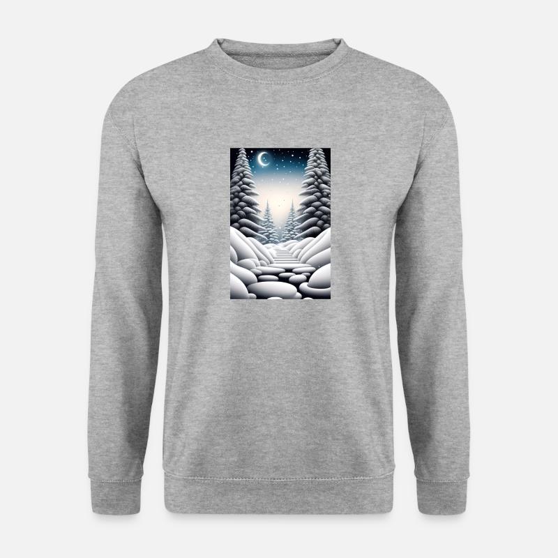3D-Animation Weihnachten - Unisex Pullover - Weißgrau meliert