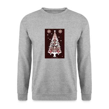 Arbre de Noël d’hiver russe Doodle - Sweat-shirt Unisexe - gris chiné - Devant - Alina (178cm) & Michal (187cm)