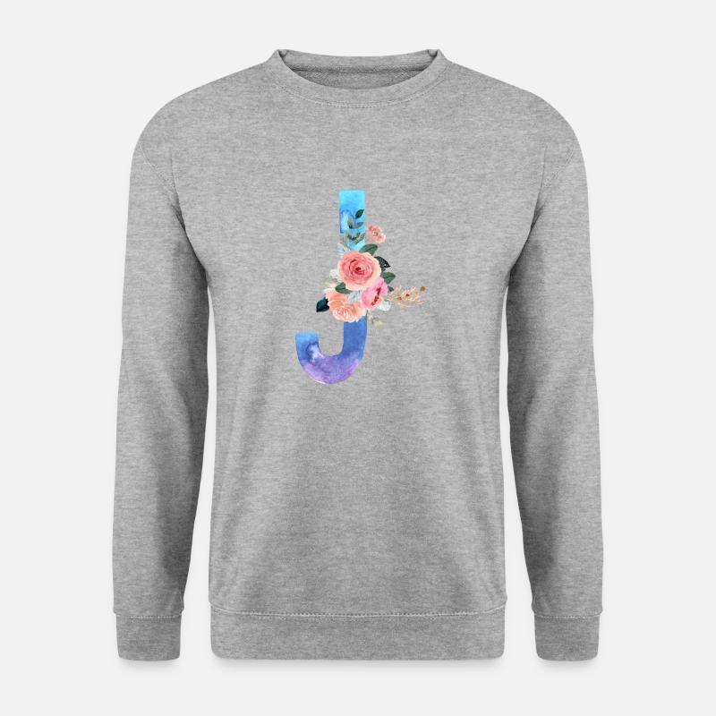 Buchstabe J Aquarell - Unisex Pullover - Weißgrau meliert