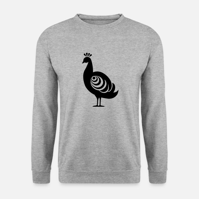 Kleiner Pfau - Unisex Pullover - Weißgrau meliert