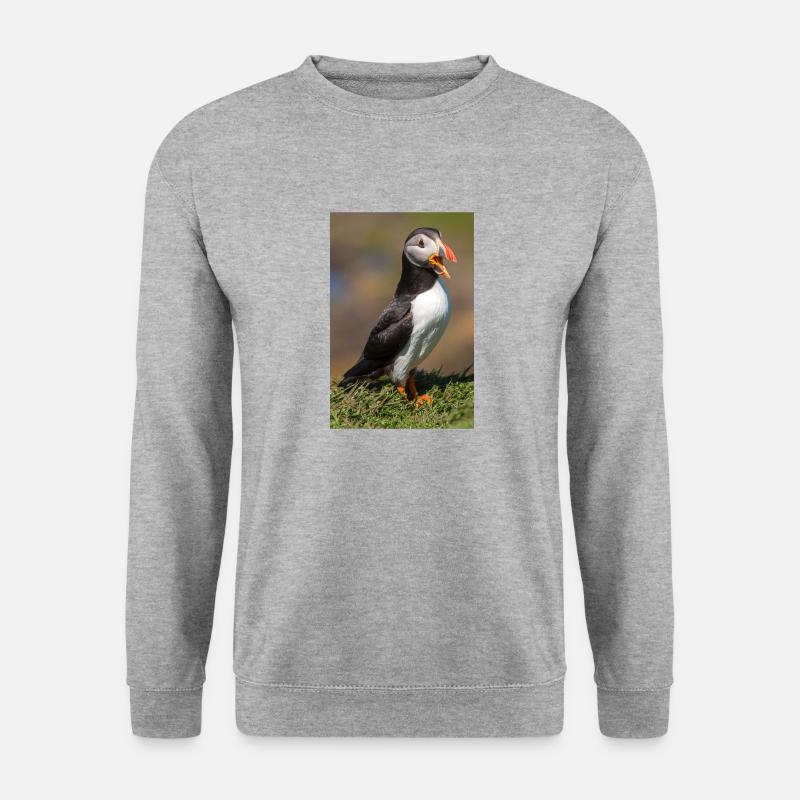 Papageitaucher - Unisex Pullover - Weißgrau meliert