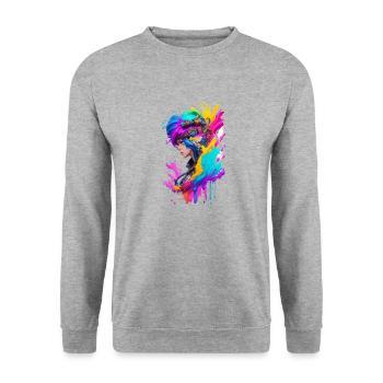 Splash - Unisex Pullover - Weißgrau meliert - Vorne - Alina (178cm) & Michal (187cm)