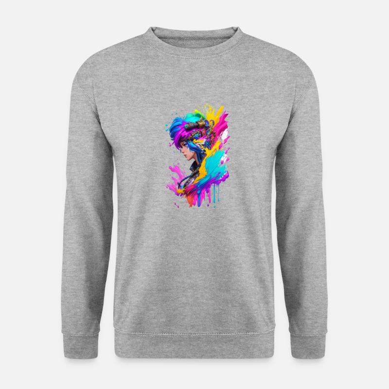 Splash - Unisex Pullover - Weißgrau meliert