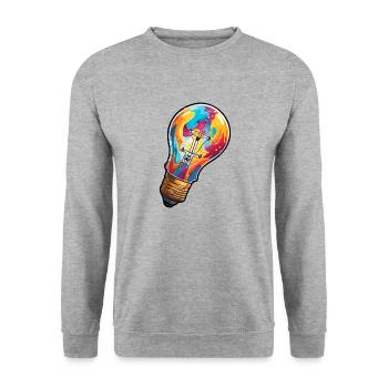 Bulb / Bulb / Brightness / Light - Unisex Sweatshirt - salt & pepper - Front - Alina (178cm) & Michal (187cm)