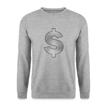 Silver Dollar Sign - Unisex Sweatshirt - salt & pepper - Front - Alina (178cm) & Michal (187cm)