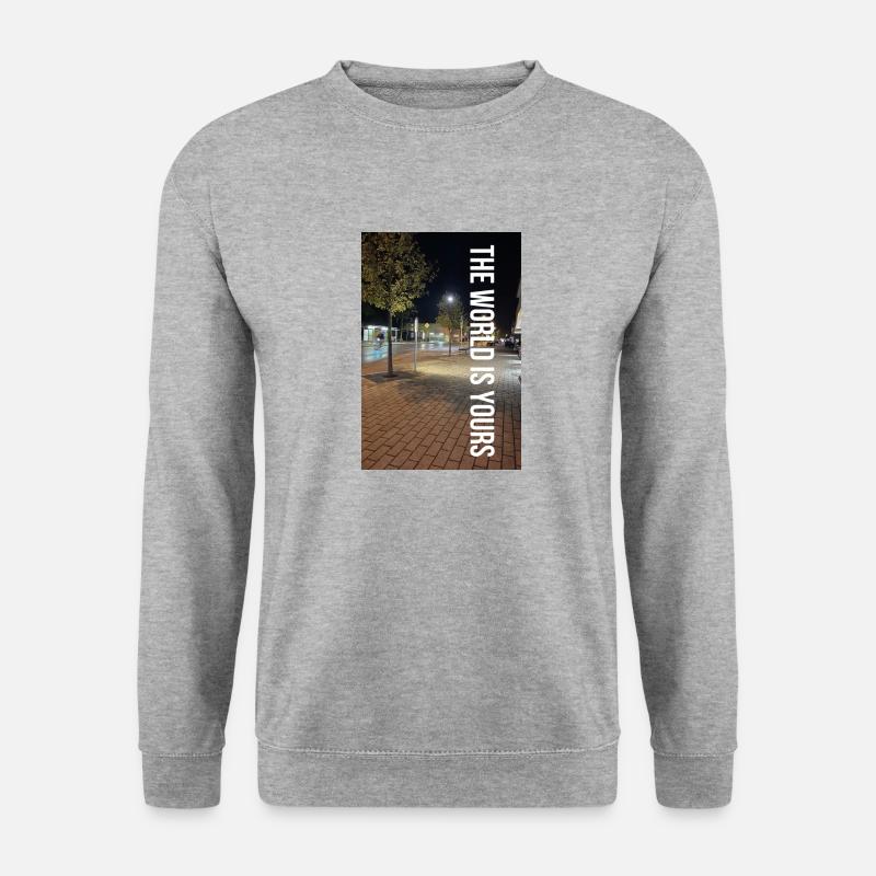 THE WORLD IS YOURS - Unisex Pullover - Weißgrau meliert