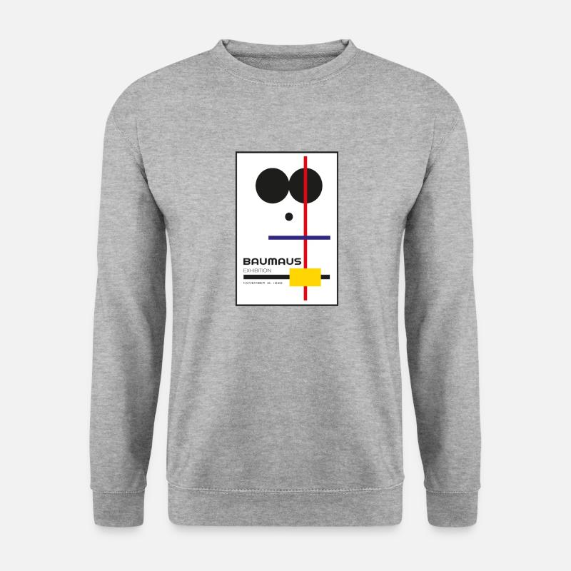 Baumaus Exhibition - Unisex Pullover - Weißgrau meliert