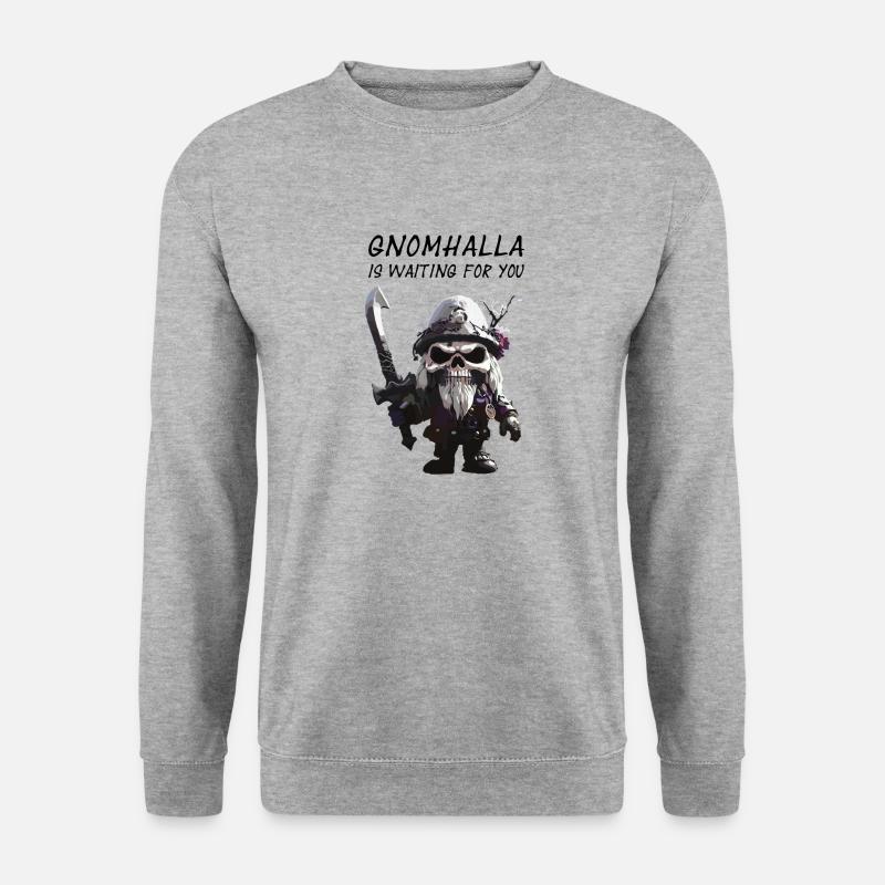 Gnomhalla is waiting for you in blackwhite - Unisex Pullover - Weißgrau meliert