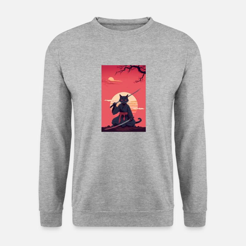 Samurai Cat - Unisex Sweatshirt - salt & pepper