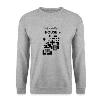 Construire une maison noir 2 - Sweat-shirt Unisexe - gris chiné - Devant - Alina (178cm) & Michal (187cm)