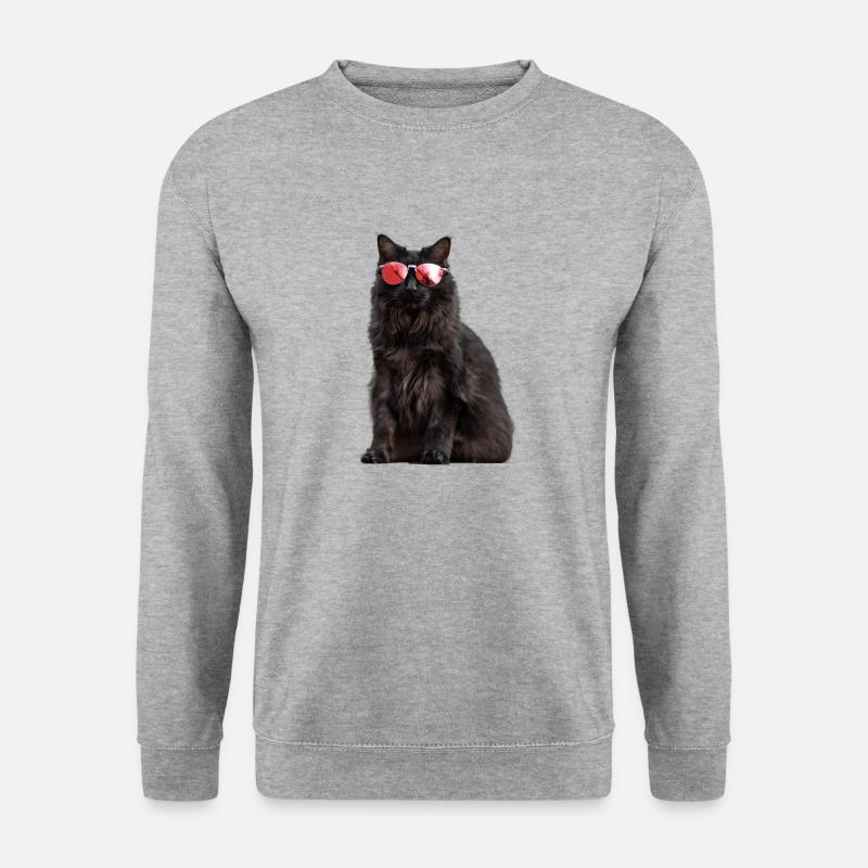 Lola with sunglasses - Unisex Pullover - Weißgrau meliert