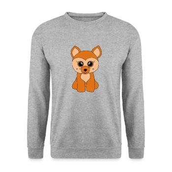 Kleiner süßer Fuchs - Unisex Pullover - Weißgrau meliert - Vorne - Alina (178cm) & Michal (187cm)