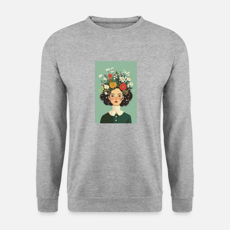 Bad Hair Day? Ansichtssache! | AI generated - Unisex Pullover - Weißgrau meliert