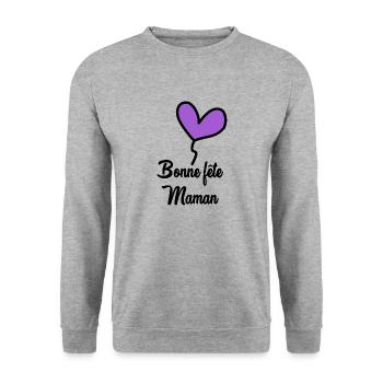 SCHÖNEN MUTTERTAG. MAMA. MUTTERTAG - Unisex Pullover - Weißgrau meliert - Vorne - Alina (178cm) & Michal (187cm)