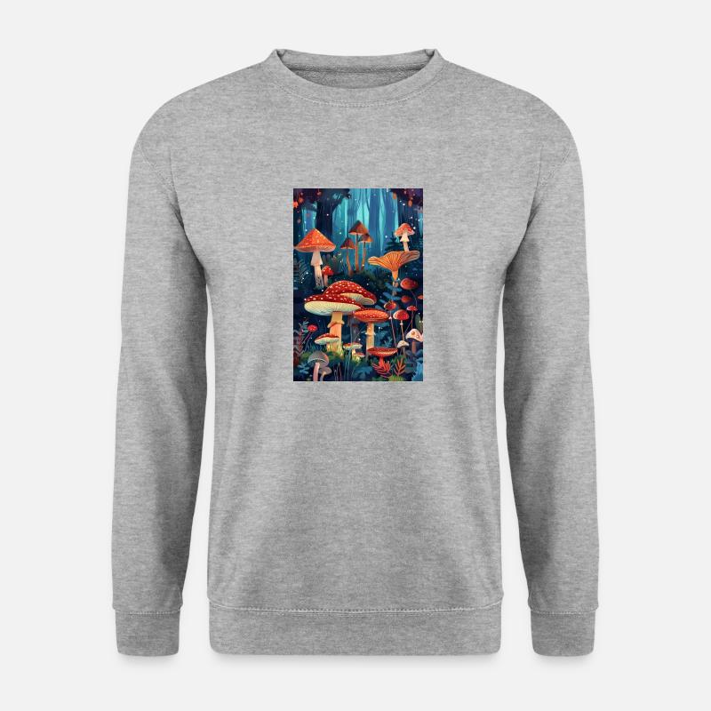 Pilzwald | AI - Unisex Pullover - Weißgrau meliert