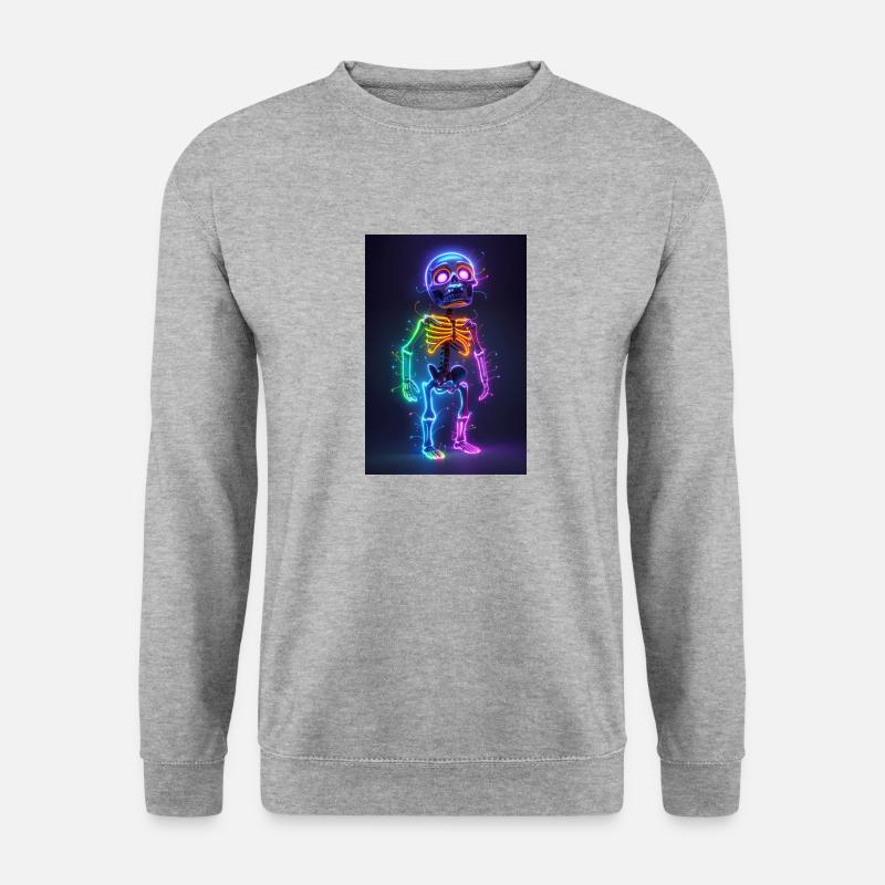 Neon Skelett | AI - Unisex Pullover - Weißgrau meliert