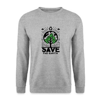 Sauvez l’Arbre de la Terre - Sweat-shirt Unisexe - gris chiné - Devant - Alina (178cm) & Michal (187cm)