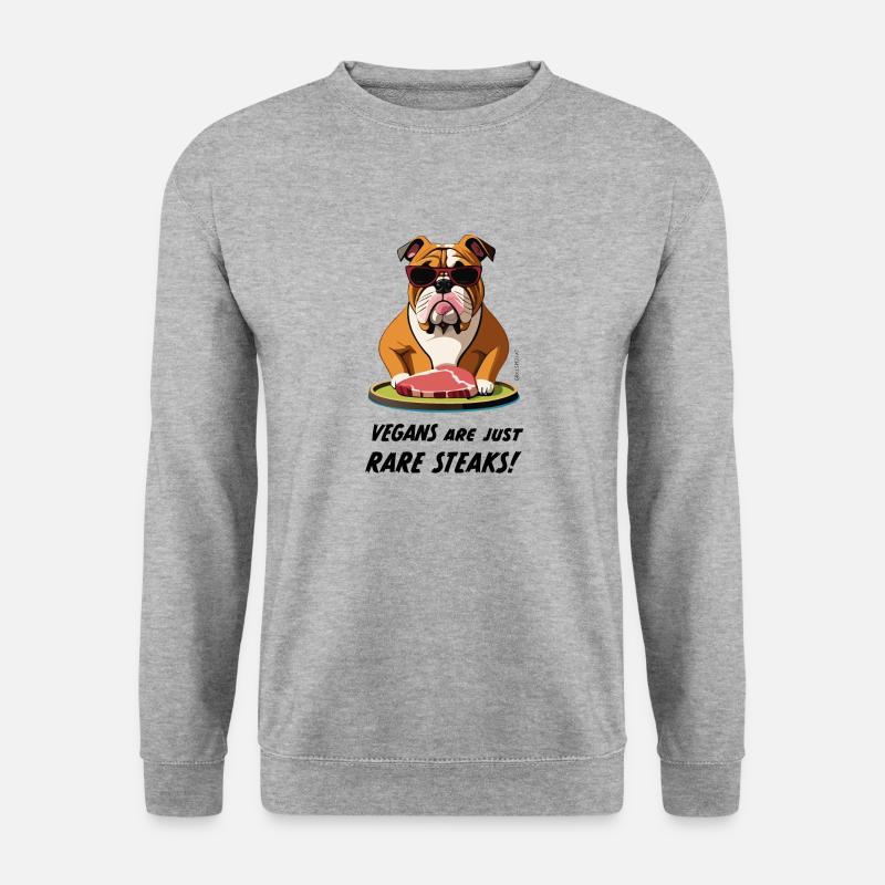Vegans are just rare steaks - Unisex Pullover - Weißgrau meliert