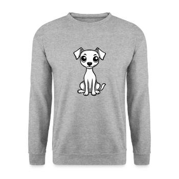 Whippet Chien Bande dessinée Mignon - Sweat-shirt Unisexe - gris chiné - Devant - Alina (178cm) & Michal (187cm)