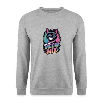chat et musique année 80 - Sweat-shirt Unisexe - gris chiné - Devant - Alina (178cm) & Michal (187cm)