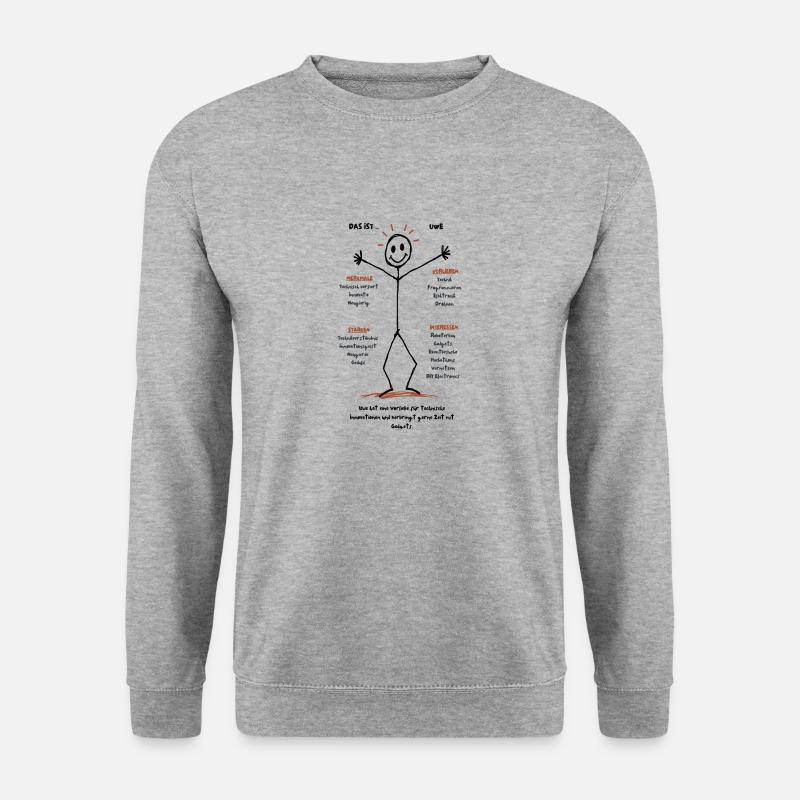 Das ist Uwe Technikenthusiast - Unisex Pullover - Weißgrau meliert
