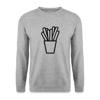 French fries - Unisex Sweatshirt - salt & pepper - Front - Alina (178cm) & Michal (187cm)