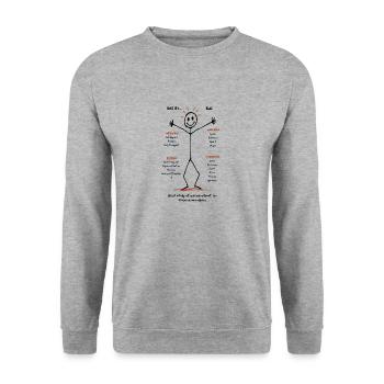 Visionary Elli - Unisex Pullover - Weißgrau meliert - Vorne - Alina (178cm) & Michal (187cm)