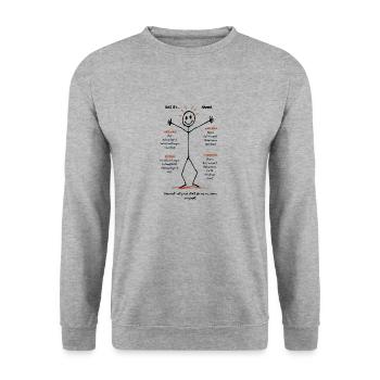 Hanna – Kraft der Überzeugung - Unisex Pullover - Weißgrau meliert - Vorne - Alina (178cm) & Michal (187cm)