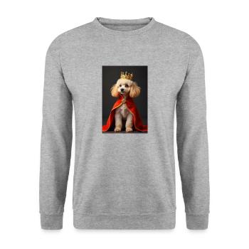 super cute dogs fashion victims – poodle Cavapoo - Unisex Sweatshirt - salt & pepper - Front - Alina (178cm) & Michal (187cm)