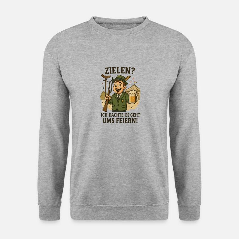 Zielen?! - Unisex Pullover - Weißgrau meliert