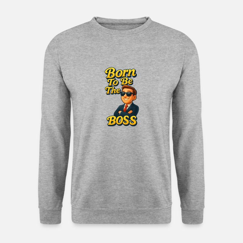 Geboren, um der B... - Unisex Pullover - Weißgrau meliert
