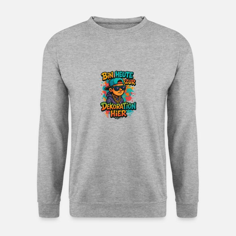 GRAFFITI - Unisex Pullover - Weißgrau meliert