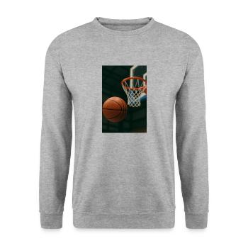 Basketball on its way to the basket - Unisex Sweatshirt - salt & pepper - Front - Alina (178cm) & Michal (187cm)