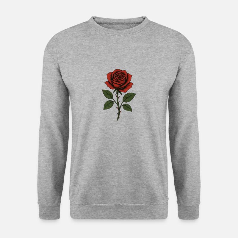 Rose - Unisex Pullover - Weißgrau meliert