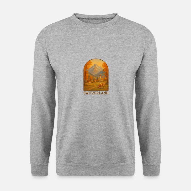 Schweiz - Unisex Pullover - Weißgrau meliert