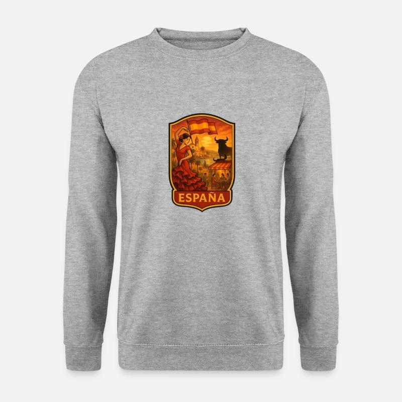 Spanien - Unisex Pullover - Weißgrau meliert