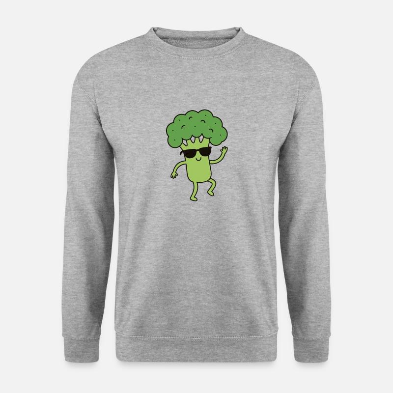 Cooles Brokkoli - Unisex Pullover - Weißgrau meliert