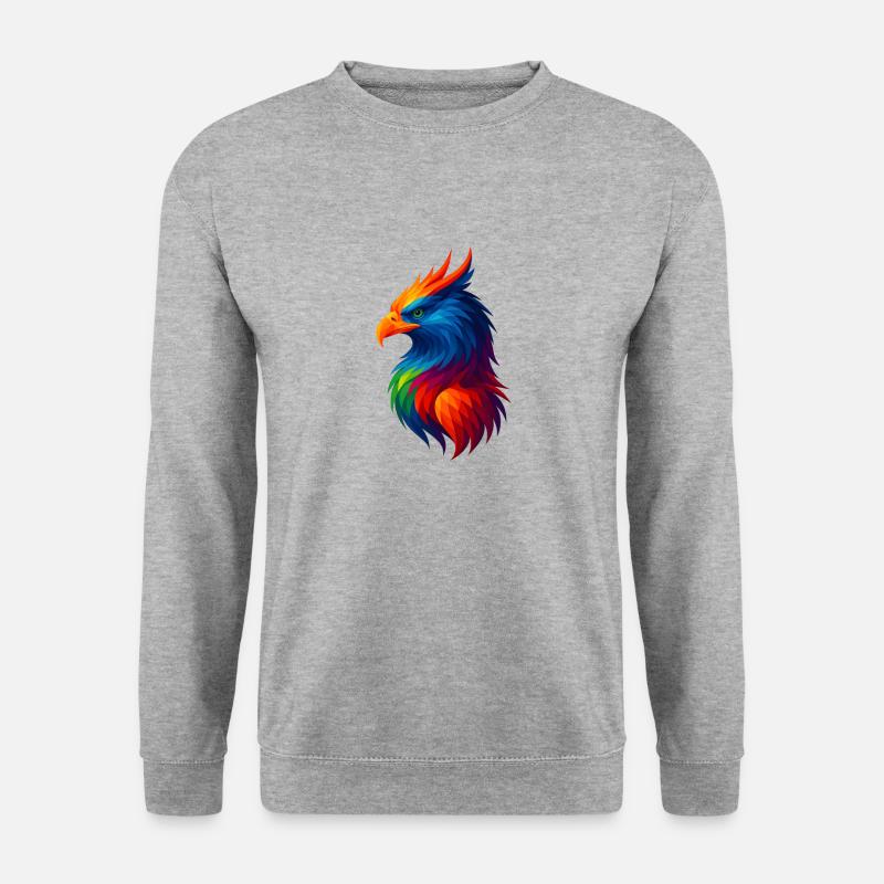 WPAP Stil Polygon Tiere - Greiff - Unisex Pullover - Weißgrau meliert