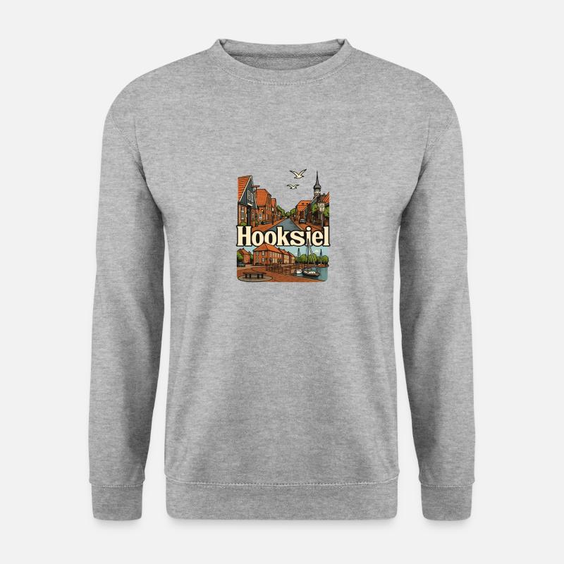 Hooksiel - Unisex Pullover - Weißgrau meliert