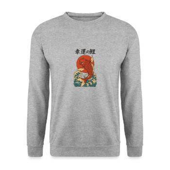 L’ du vent - Sweat-shirt Unisexe - gris chiné - Devant - Alina (178cm) & Michal (187cm)