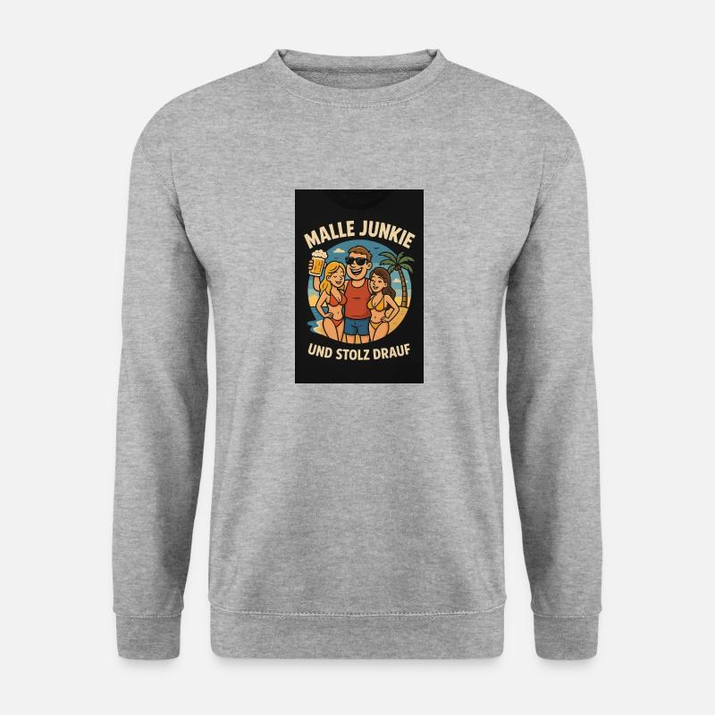 Malle Junkie - Unisex Pullover - Weißgrau meliert