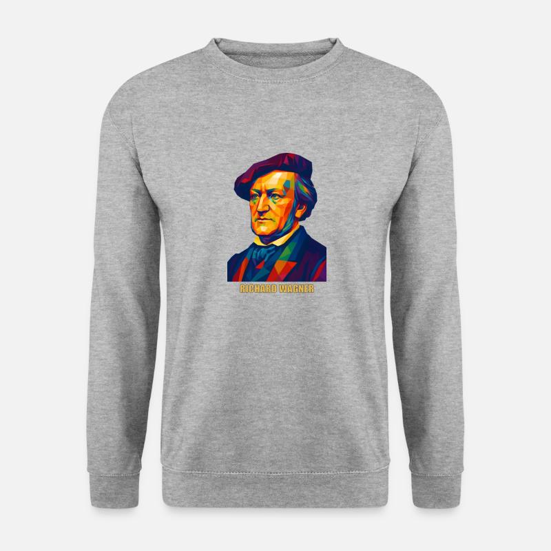 WPAP Polygon Portrait Richard Wagner Composer - Unisex Sweatshirt - salt & pepper