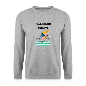 ALLEZ ALAIN PHILIPPE - Sweat-shirt Unisexe - gris chiné - Devant - Alina (178cm) & Michal (187cm)