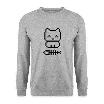 pixelkitten - Unisex Pullover - Weißgrau meliert - Vorne - Alina (178cm) & Michal (187cm)