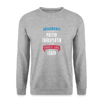 Physiotherapeutin Beruf - Geschenk - Unisex Pullover - Weißgrau meliert - Vorne - Alina (178cm) & Michal (187cm)