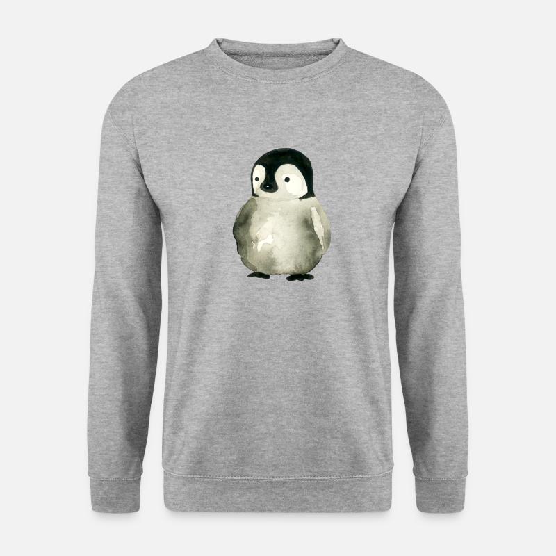 Kleiner Pinguin - Unisex Pullover - Weißgrau meliert